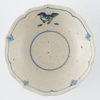 作家 中西申幸 鳥遊戯画 稜花三寸半小向付 作家 中西申幸 陶磁器作家もの