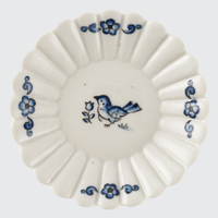 作家 中西申幸 鳥遊戯画 輪花豆皿Ⅱ 作家 中西申幸 陶磁器作家もの