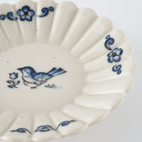 作家 中西申幸 鳥遊戯画 輪花豆皿Ⅱ 作家 中西申幸 陶磁器作家もの