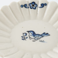 作家 中西申幸 鳥遊戯画 輪花豆皿Ⅱ 作家 中西申幸 陶磁器作家もの