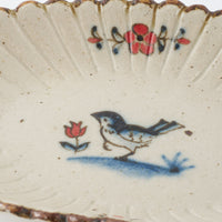 作家 中西申幸 鳥遊戯画 菊形小皿Ⅱ 作家 中西申幸 陶磁器作家もの