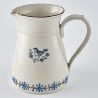 作家 中西申幸 鳥遊戯画 ピッチャー 作家 中西申幸 陶磁器作家もの