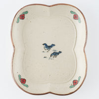 作家 中西申幸 四ツ葉絵皿(大)縦型 作家 中西申幸 陶磁器作家もの