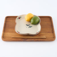 作家 中西申幸 四ツ葉絵皿(大)縦型 作家 中西申幸 陶磁器作家もの