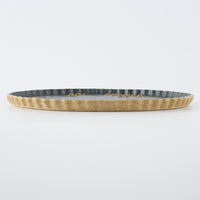 作家 田中遼馬 なみなみプレート195mm/ミモザ白鳥/ネイビー 苔色工房 陶磁器作家もの