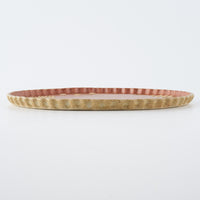 作家 田中遼馬 なみなみプレート195mm/ペンギン/コーラルピンク 苔色工房 陶磁器作家もの