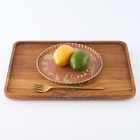 作家 田中遼馬 なみなみプレート195mm/ペンギン/コーラルピンク 苔色工房 陶磁器作家もの