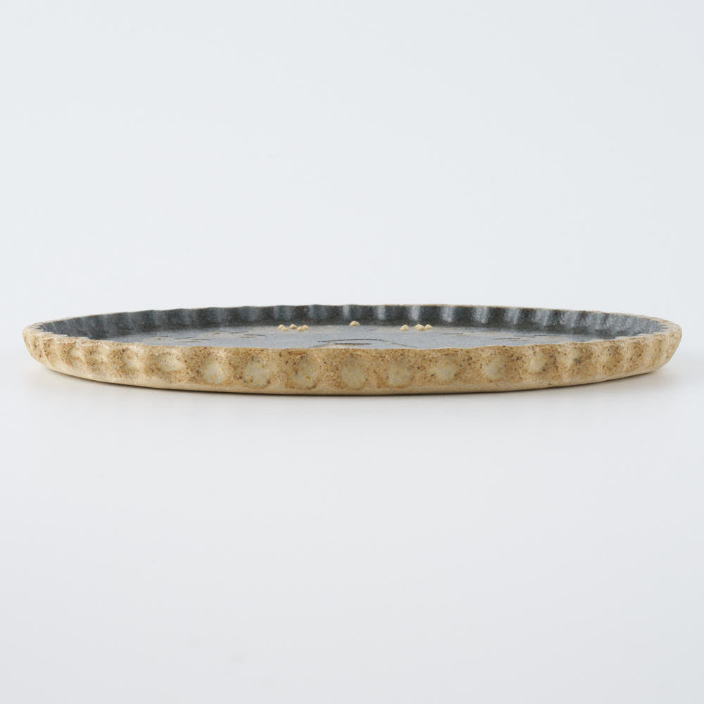 作家 田中遼馬 なみなみプレート160mm/花ペンギン/重ねネイビー 苔色工房 陶磁器作家もの