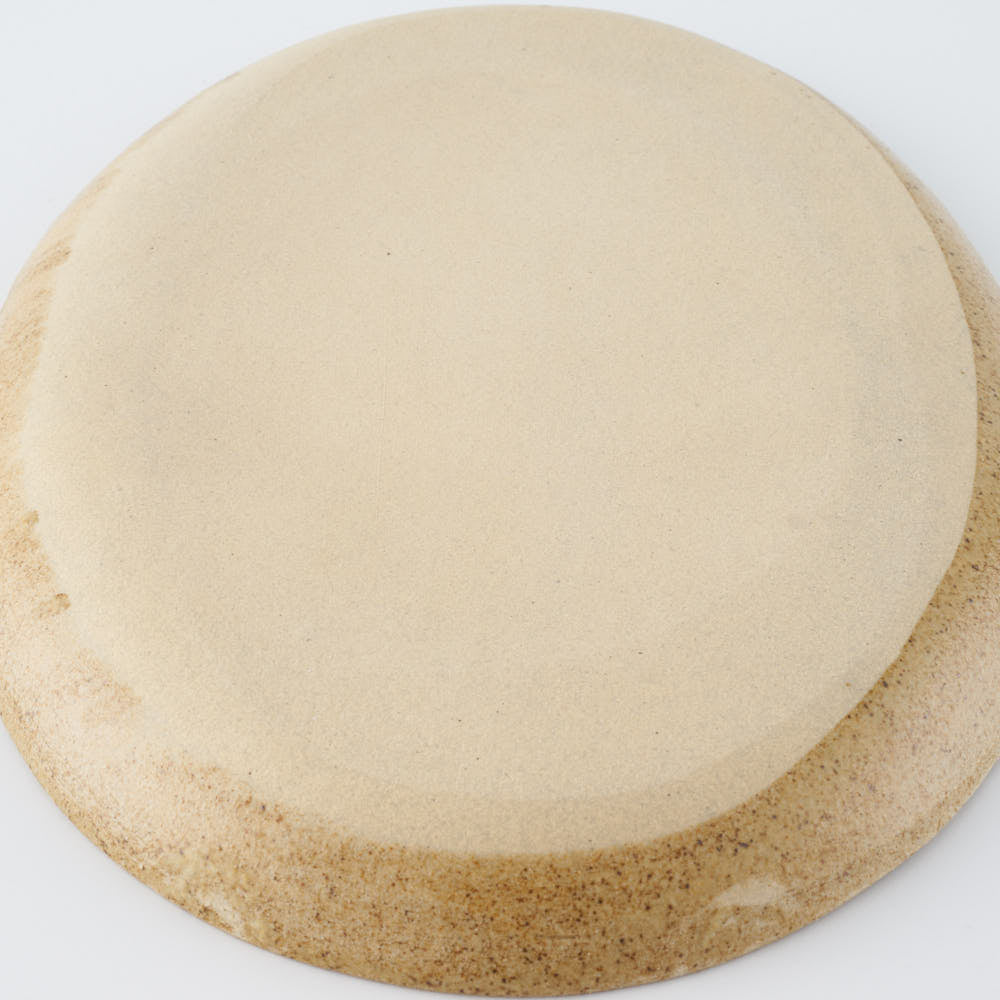 作家 田中遼馬 オーバルプレート/ミモザクローバーウサギ/ネイビー 苔色工房 陶磁器作家もの