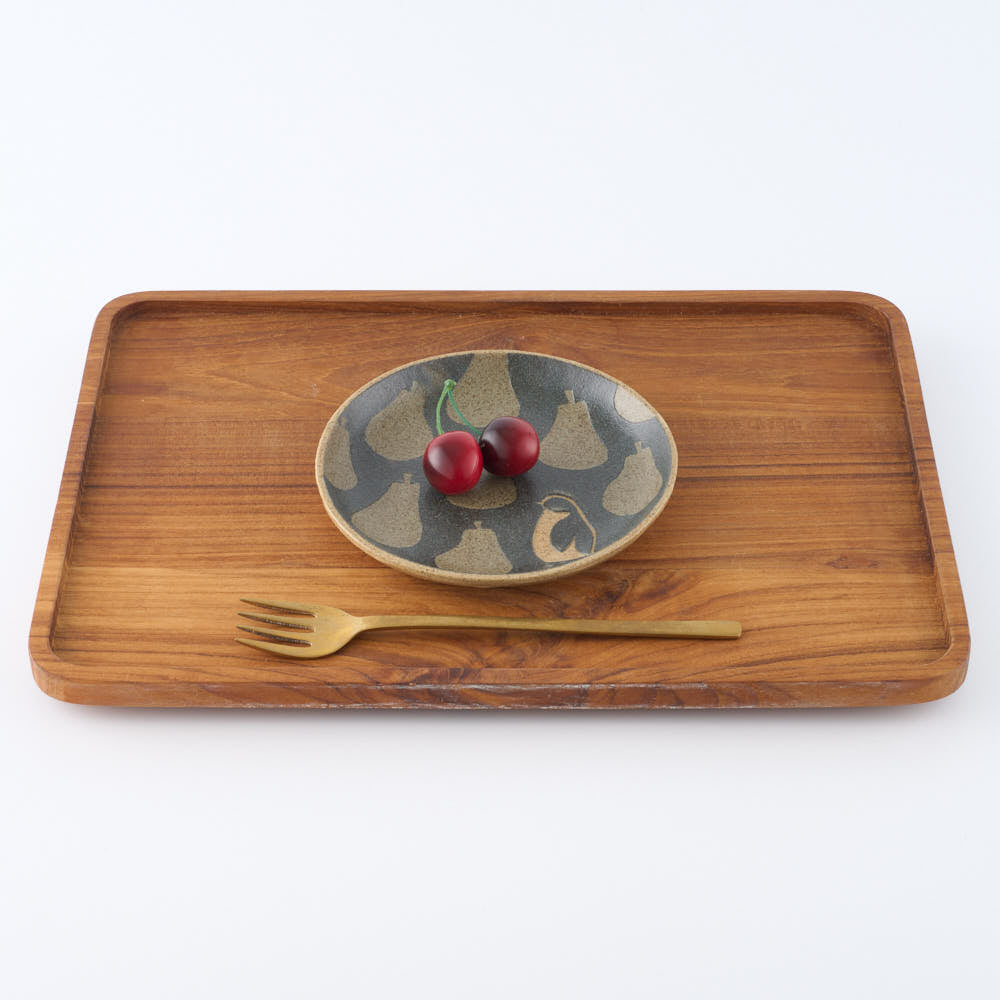 作家 田中遼馬 丸プレート150mm/洋なしペンギン/重ねネイビー 苔色工房 陶磁器作家もの