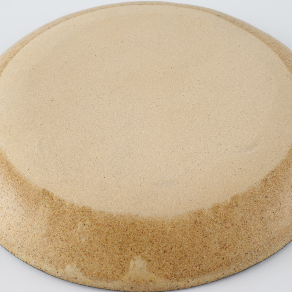 作家 田中遼馬 丸プレート150mm/ペンギンリース/ネイビー 苔色工房 陶磁器作家もの