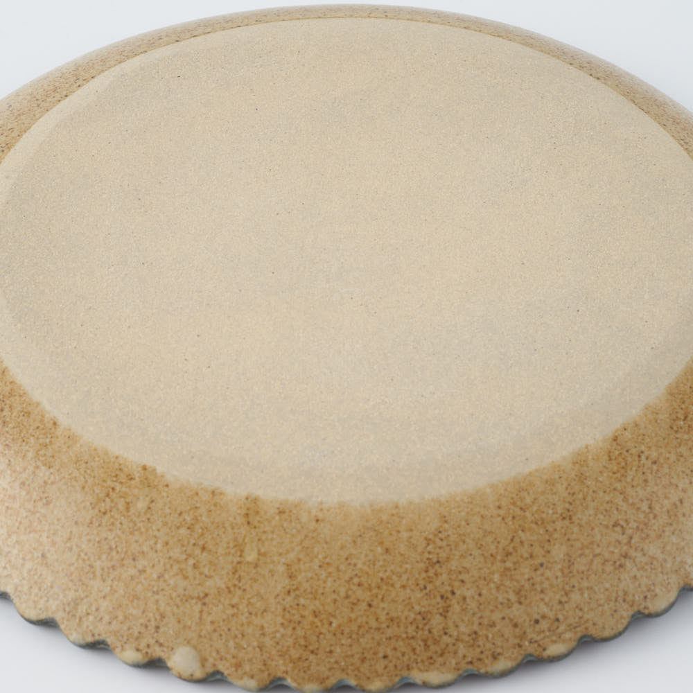 作家 田中遼馬 なみなみ丸プレート200mm/ペンギンリース/ネイビー 苔色工房 陶磁器作家もの