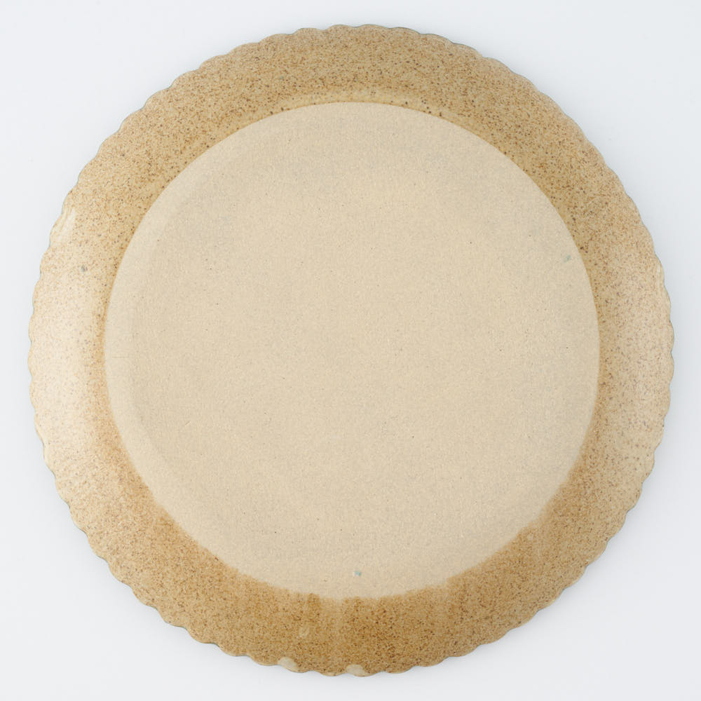 作家 田中遼馬 なみなみ丸プレート200mm/ペンギンリース/ミントグリーン 苔色工房 陶磁器作家もの