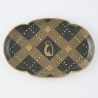 作家 田中遼馬 長よつは皿/チェックペンギン/重ねネイビー