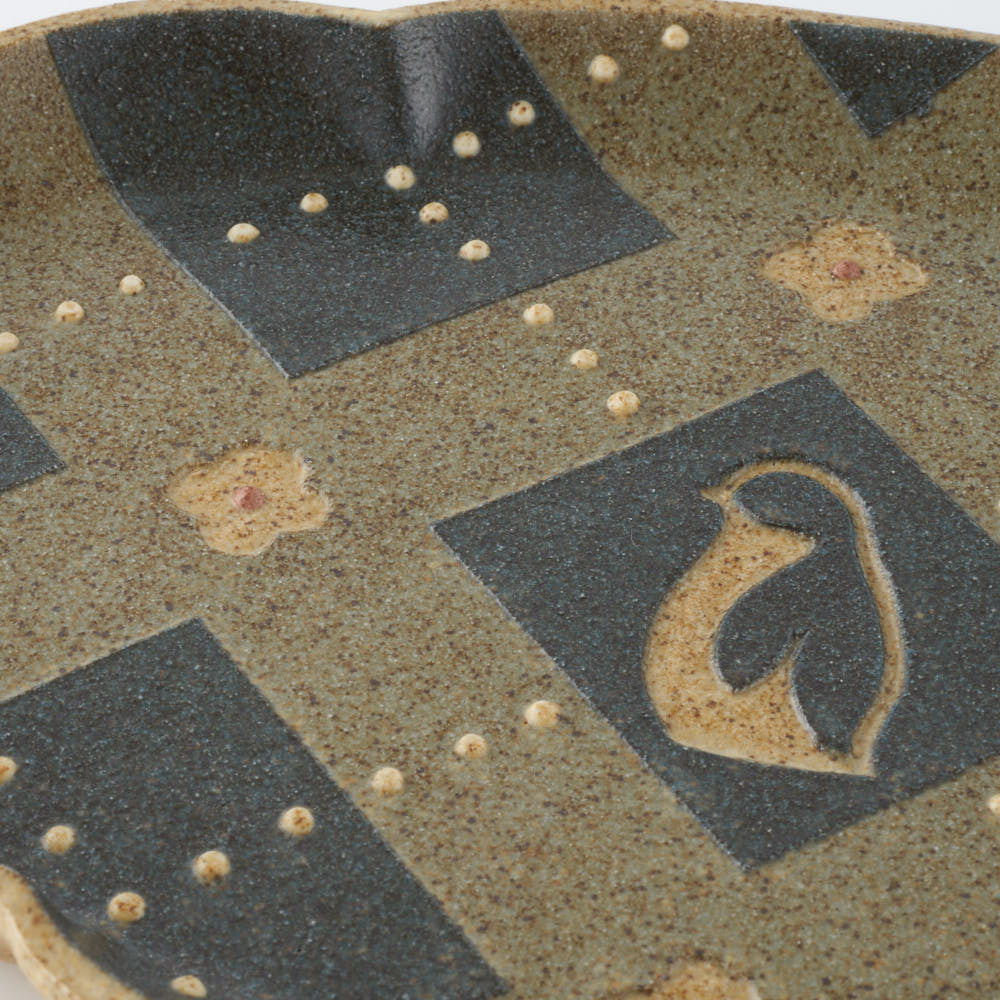 作家 田中遼馬 長よつは皿/チェックペンギン/重ねネイビー