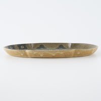 作家 田中遼馬 長よつは皿/花紋様シロクマ/重ねスモークブルー