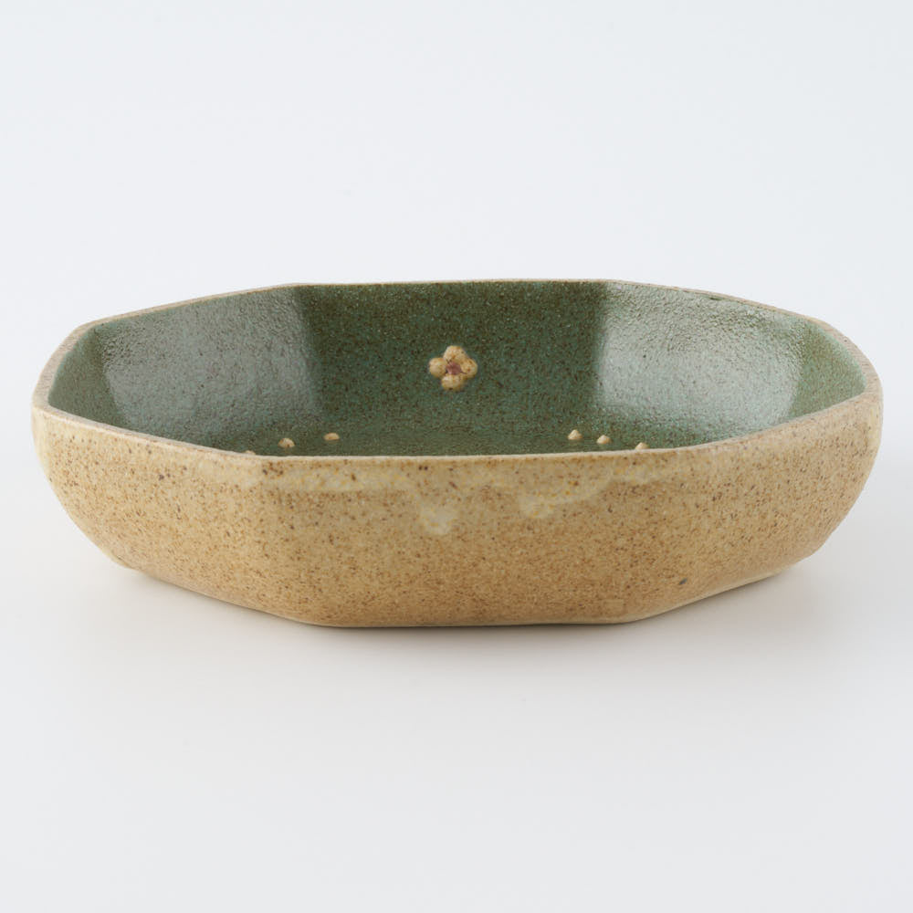 作家 田中遼馬 八角小鉢/ウサギ/ミントグリーン 苔色工房 陶磁器作家もの