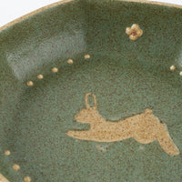 作家 田中遼馬 八角小鉢/ウサギ/ミントグリーン 苔色工房 陶磁器作家もの