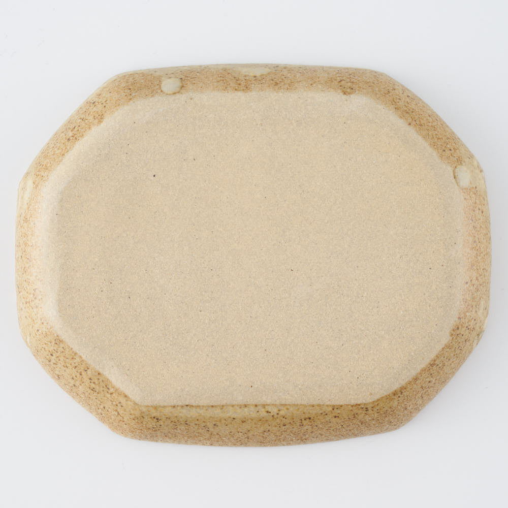 作家 田中遼馬 長八角小皿/キツネ/モスグリーン