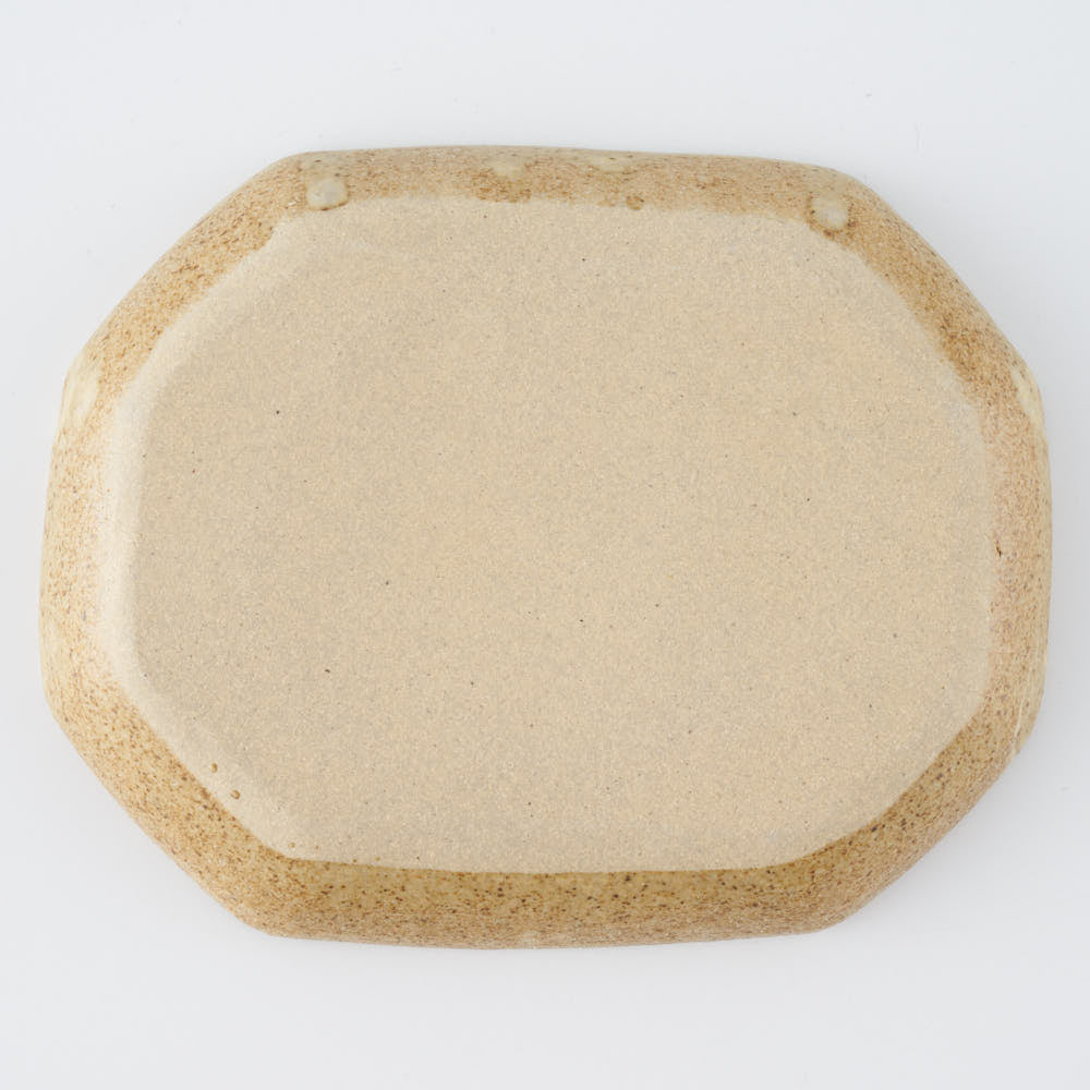 作家 田中遼馬 長八角小皿/白鳥/ネイビー 苔色工房 陶磁器作家もの