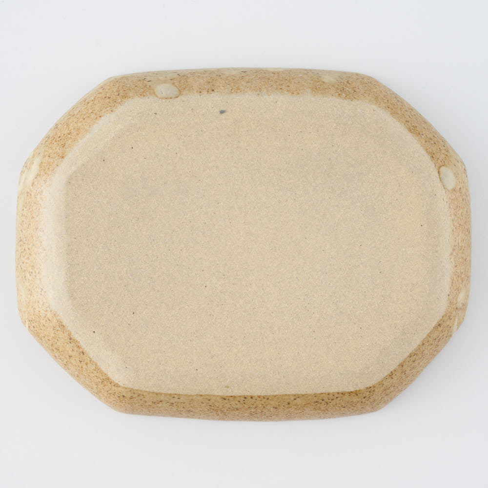 作家 田中遼馬 長八角小皿/ウサギ/コーラルピンク 苔色工房 陶磁器作家もの