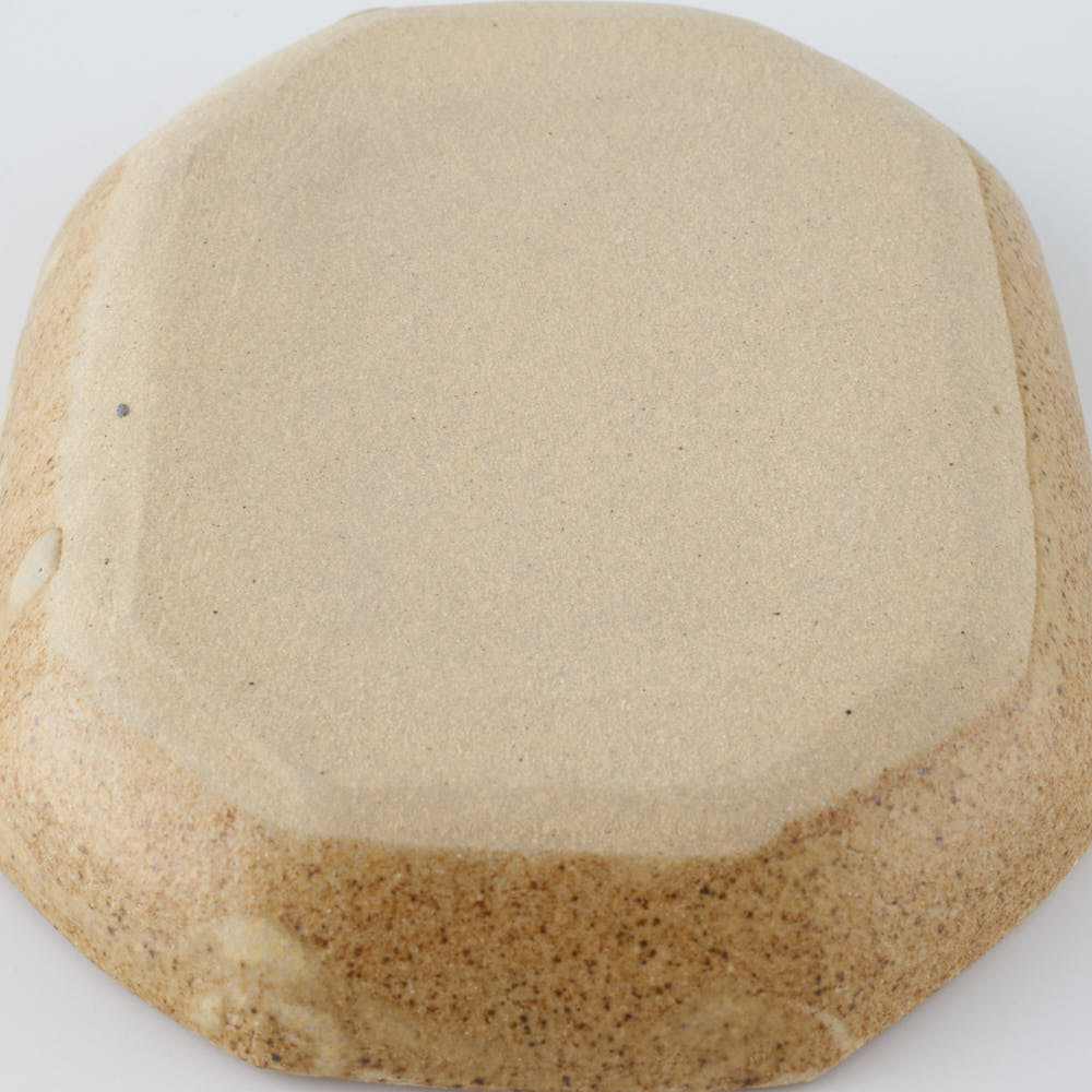 作家 田中遼馬 長八角小皿/ウサギ/コーラルピンク 苔色工房 陶磁器作家もの