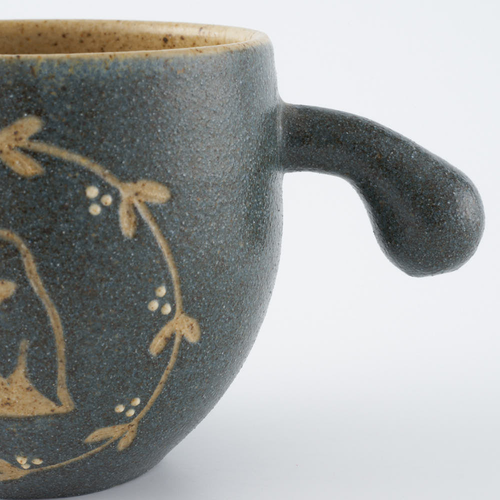 作家 田中遼馬 しっぽカップ/ペンギンリース/ネイビー 苔色工房 陶磁器作家もの