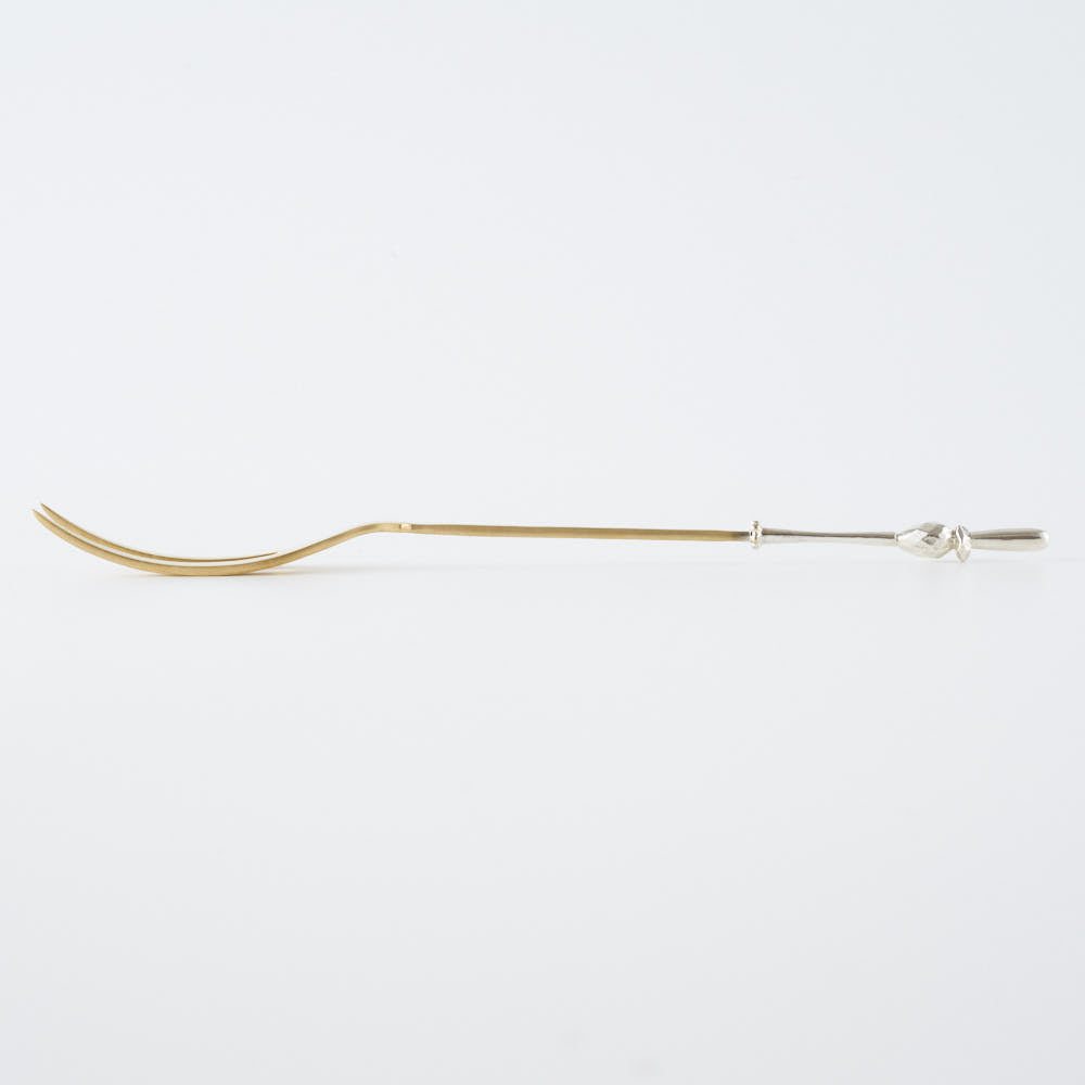 作家 出澤麻衣子 6月のデザートフォーク(真鍮、銀) 素数 金工もの