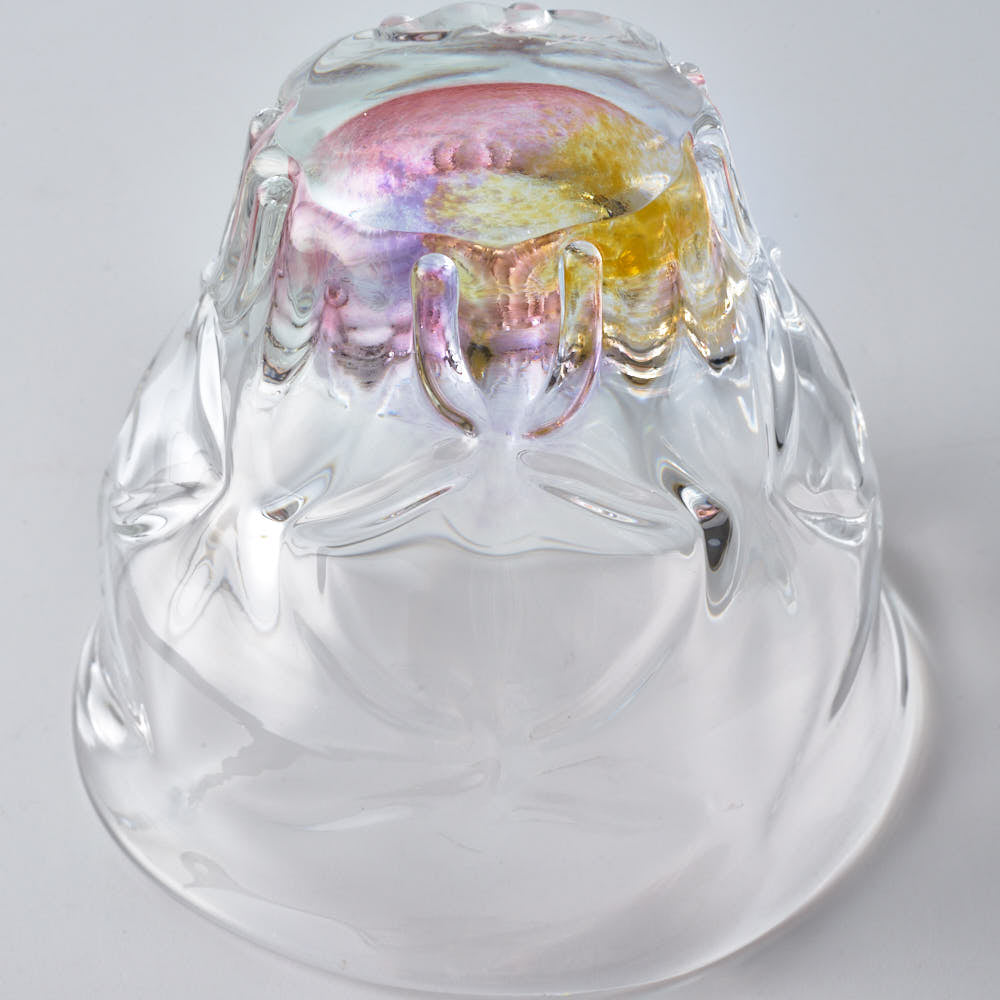 ガラス作家 佐藤望美 knit-kaleidoscope-  ぐい吞み ピンク ガラス作家 佐藤望美 ガラスもの