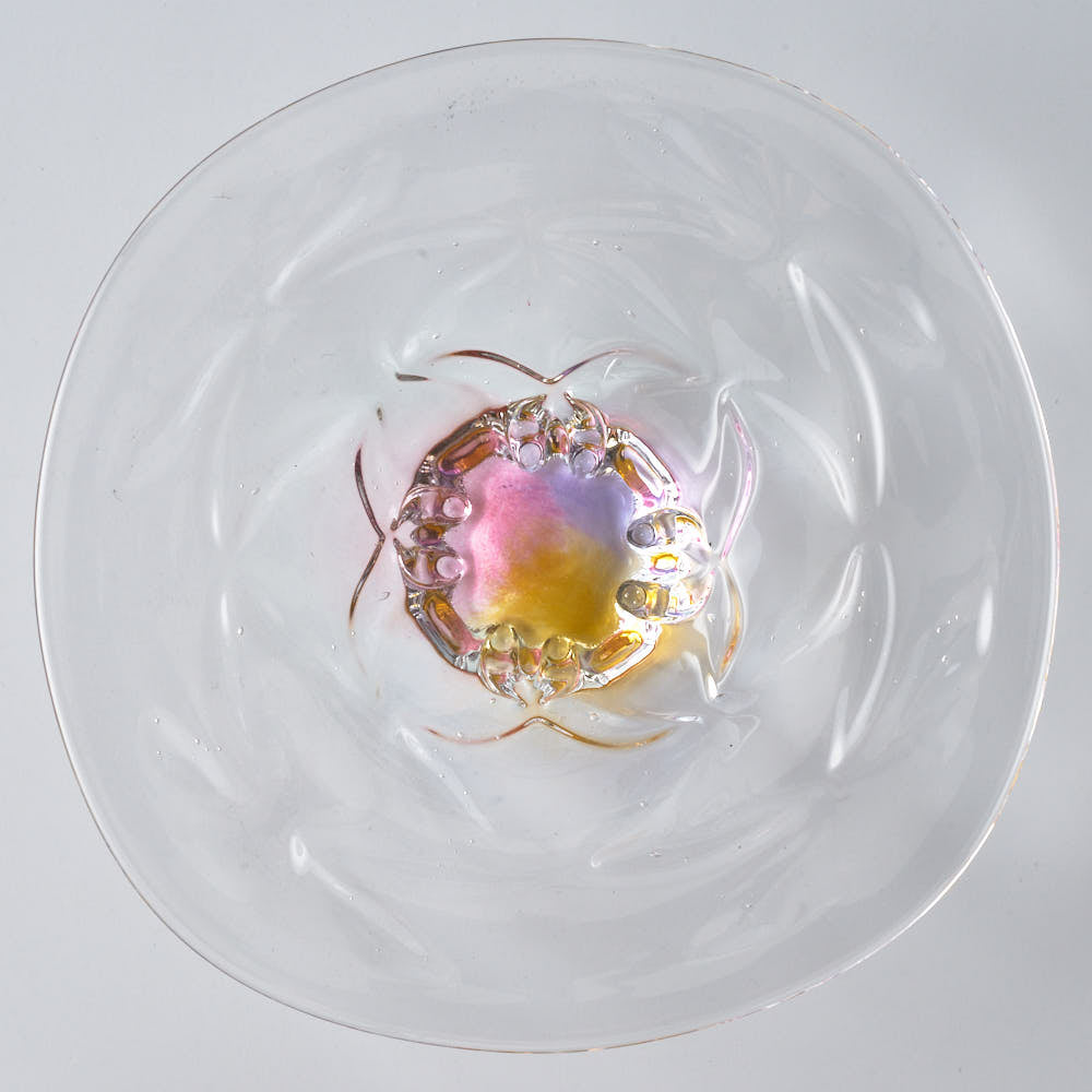 ガラス作家 佐藤望美 knit-kaleidoscope- 皿 ピンク ガラス作家 佐藤望美 ガラスもの