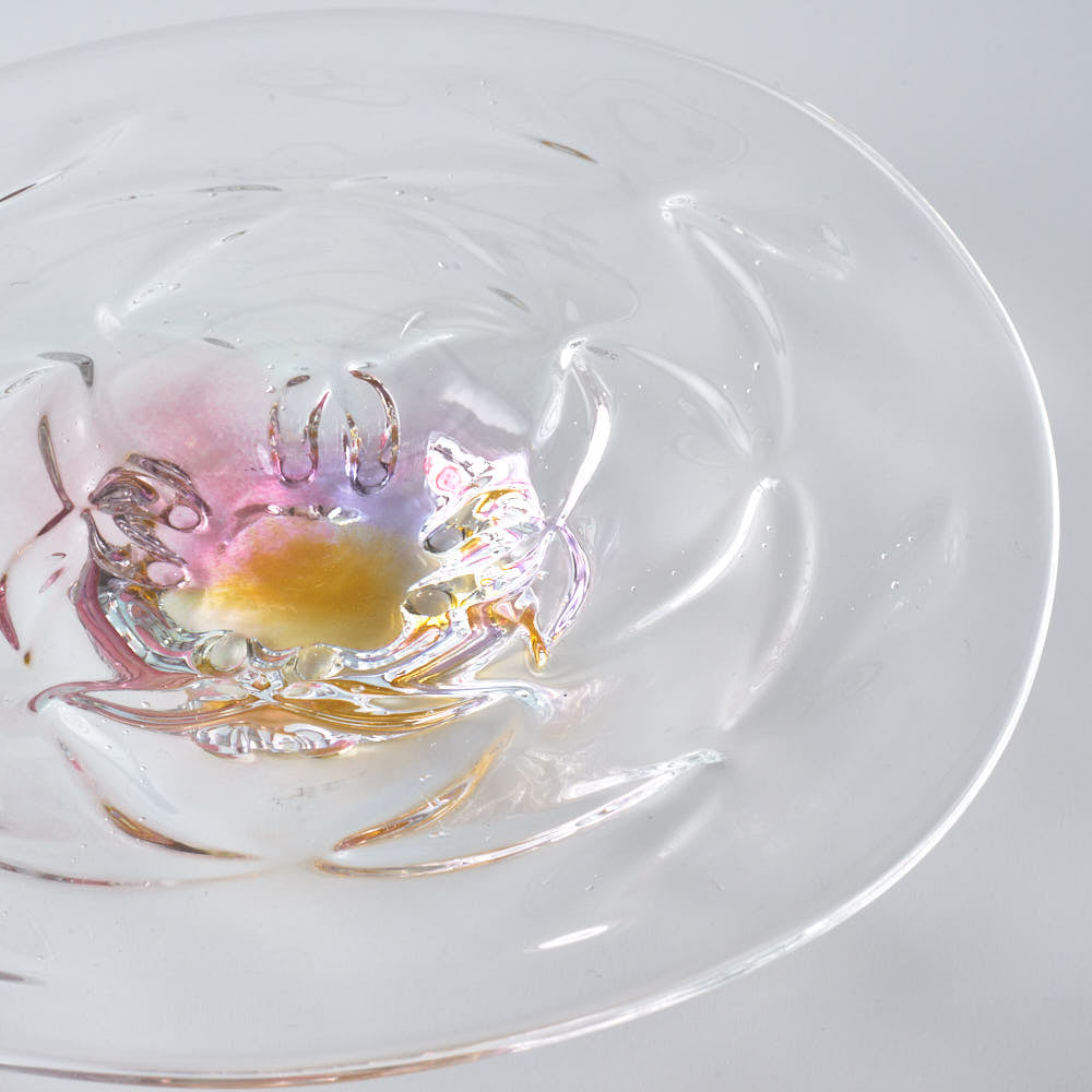 ガラス作家 佐藤望美 knit-kaleidoscope- 皿 ピンク ガラス作家 佐藤望美 ガラスもの