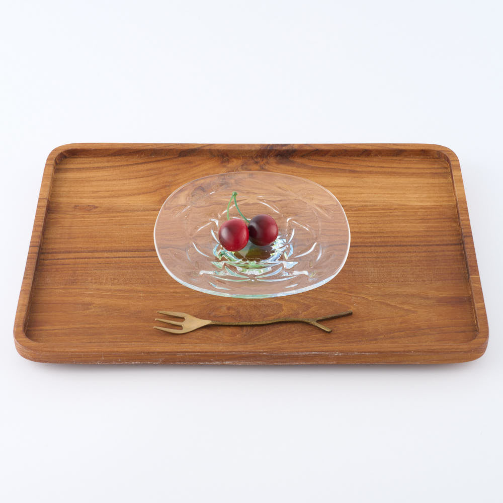 ガラス作家 佐藤望美 knit-kaleidoscope- 皿 ブルー ガラス作家 佐藤望美 ガラスもの