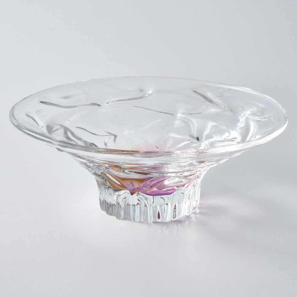 ガラス作家 佐藤望美 knit-kaleidoscope- 小皿 ピンク ガラス作家 佐藤望美 ガラスもの