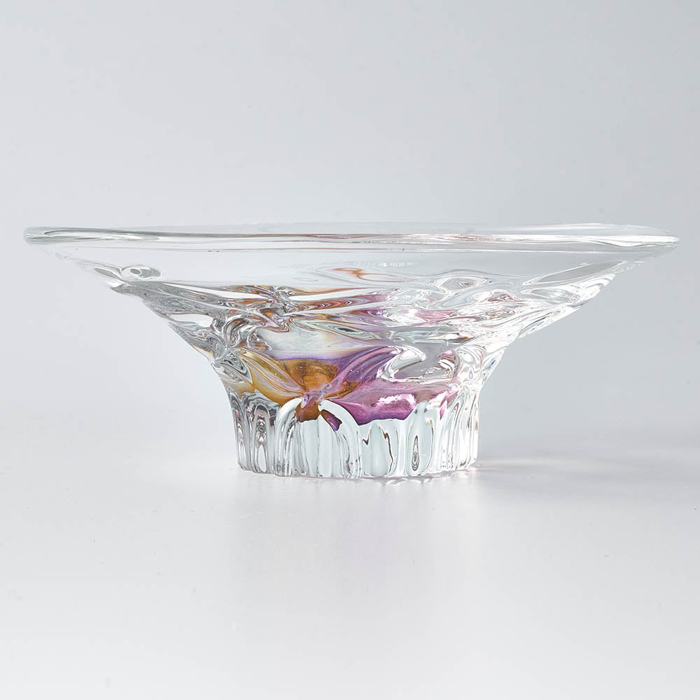 ガラス作家 佐藤望美 knit-kaleidoscope- 小皿 ピンク ガラス作家 佐藤望美 ガラスもの