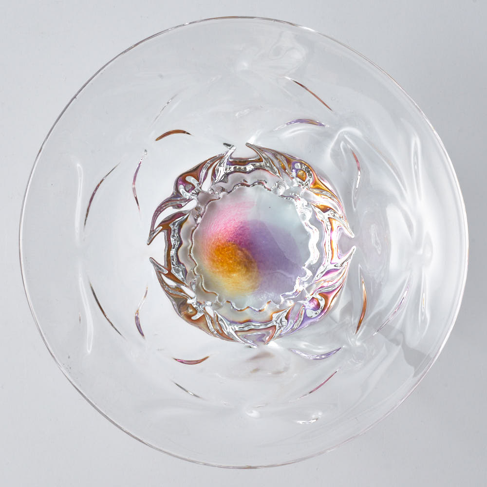 ガラス作家 佐藤望美 knit-kaleidoscope- 小皿 ピンク ガラス作家 佐藤望美 ガラスもの