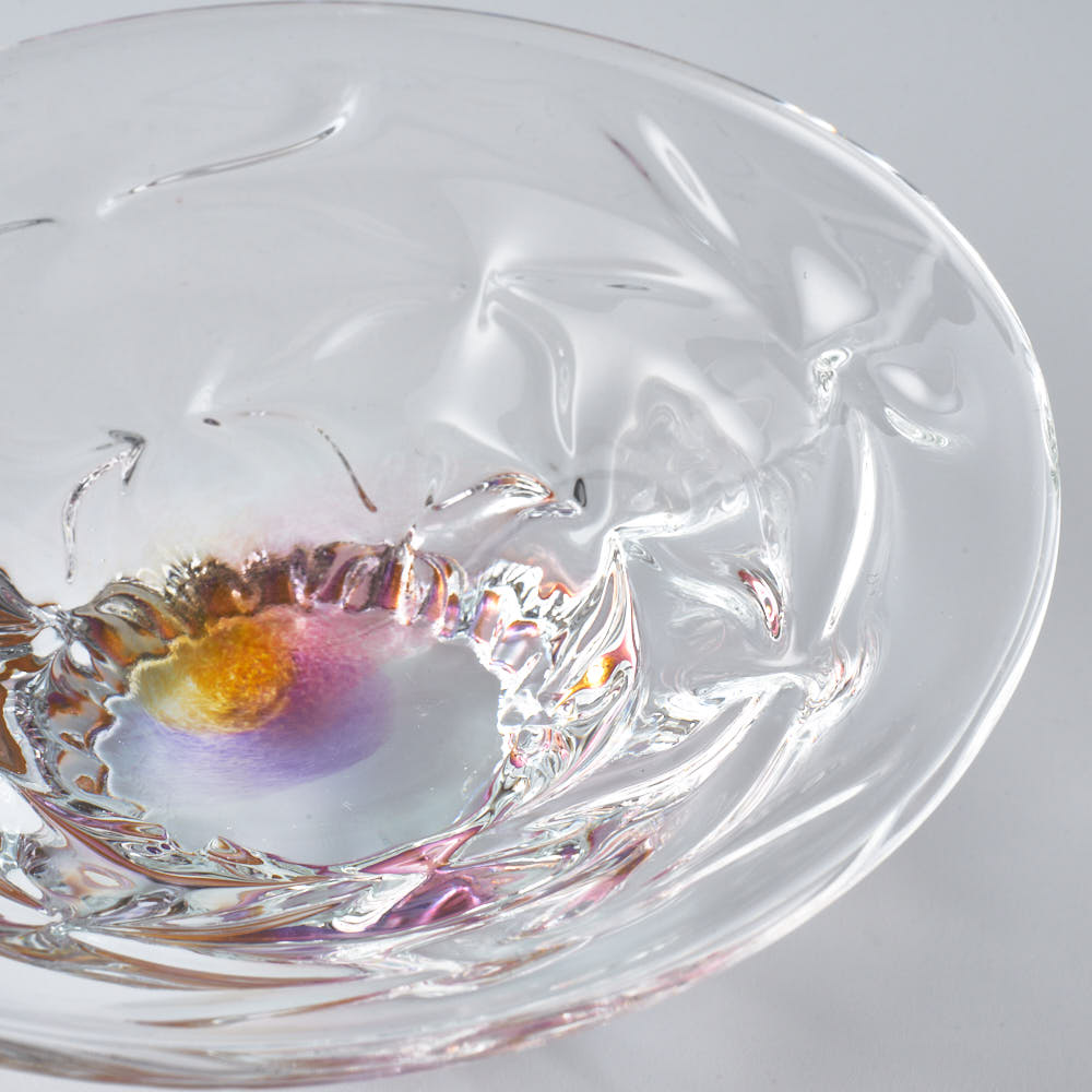 ガラス作家 佐藤望美 knit-kaleidoscope- 小皿 ピンク ガラス作家 佐藤望美 ガラスもの