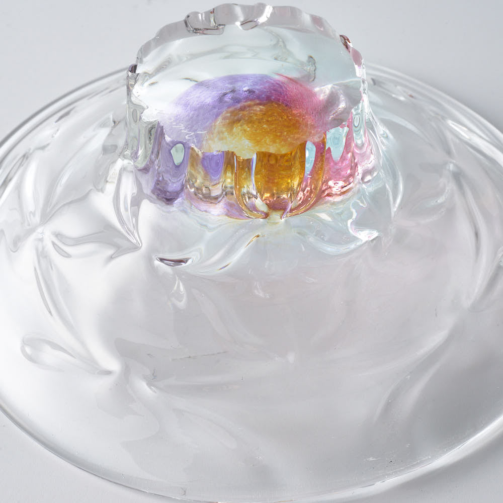 ガラス作家 佐藤望美 knit-kaleidoscope- 小皿 ピンク ガラス作家 佐藤望美 ガラスもの