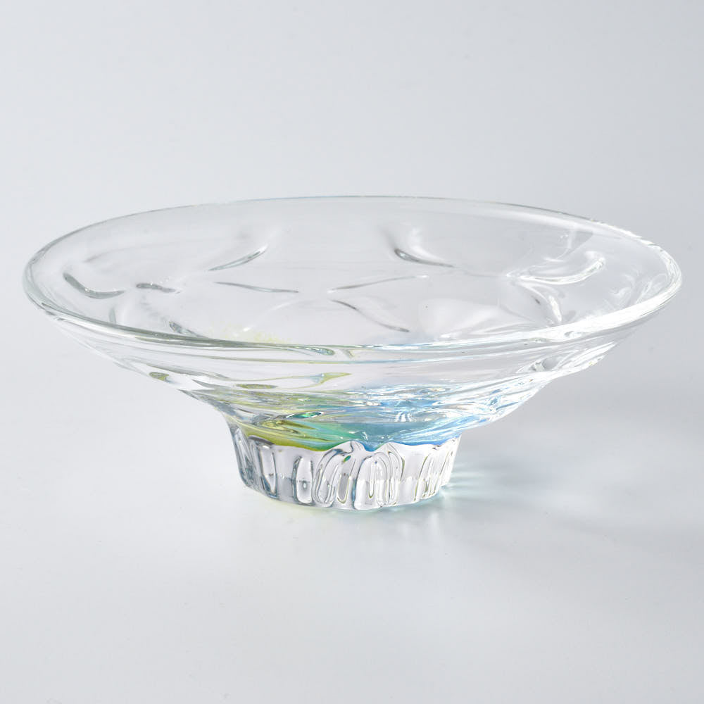 ガラス作家 佐藤望美 knit-kaleidoscope- 小皿 ブルー ガラス作家 佐藤望美 ガラスもの