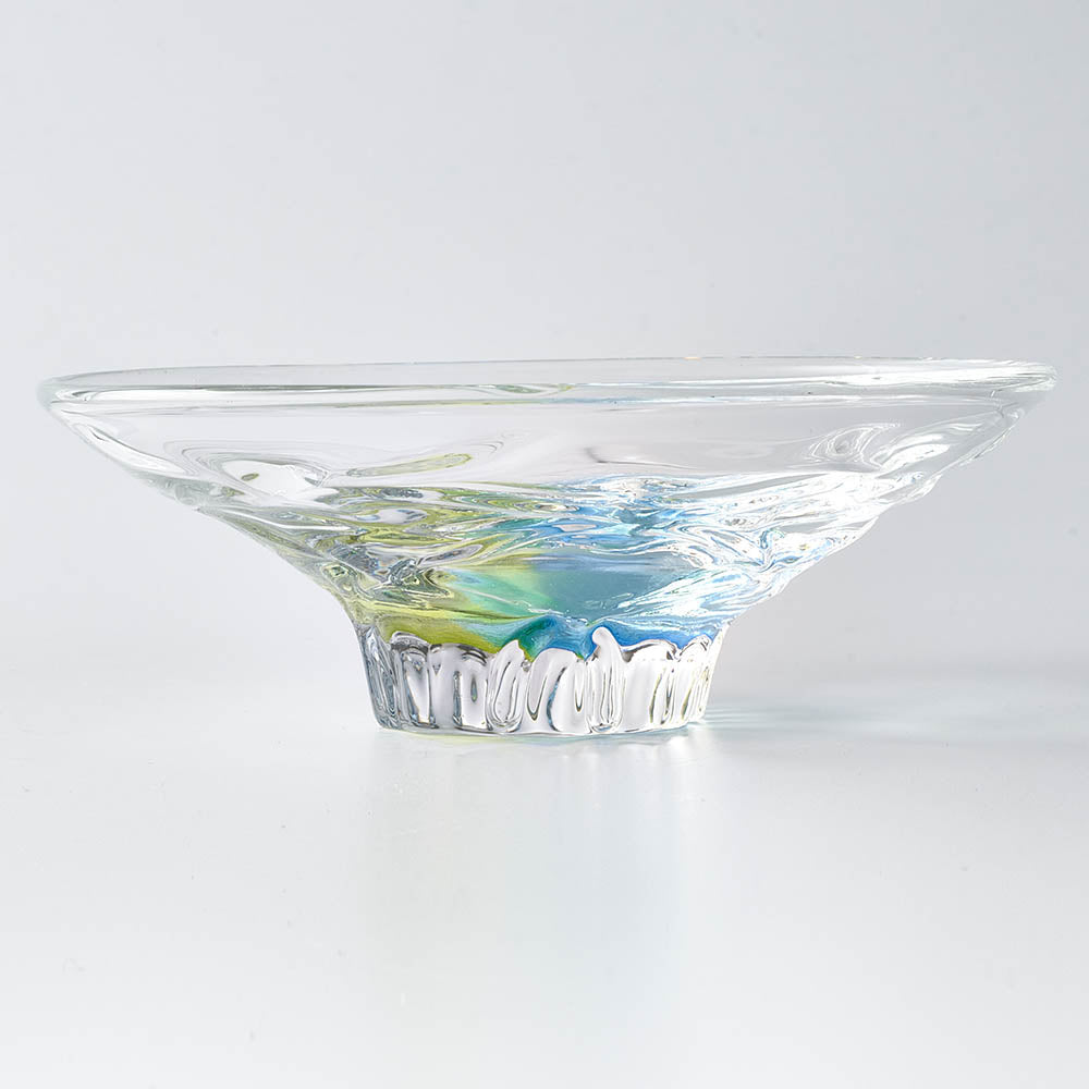 ガラス作家 佐藤望美 knit-kaleidoscope- 小皿 ブルー ガラス作家 佐藤望美 ガラスもの