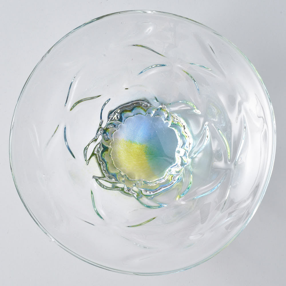 ガラス作家 佐藤望美 knit-kaleidoscope- 小皿 ブルー ガラス作家 佐藤望美 ガラスもの