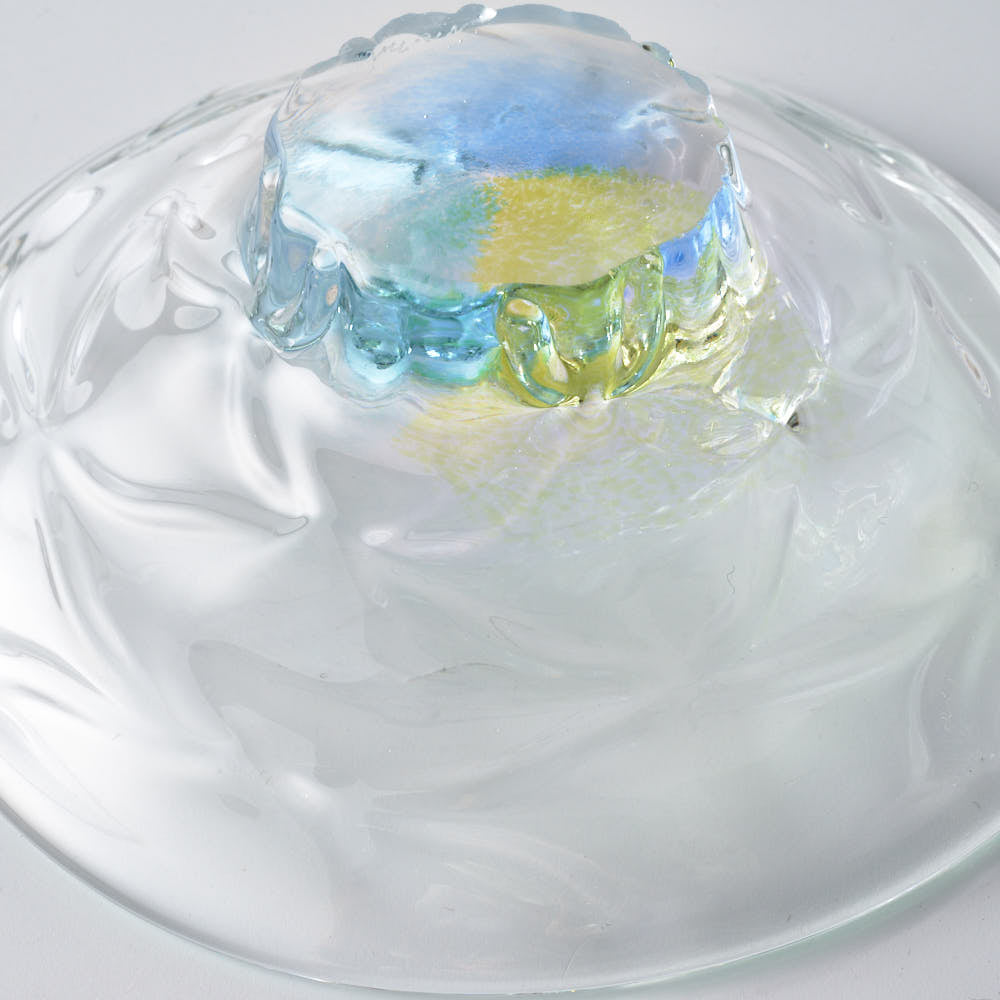 ガラス作家 佐藤望美 knit-kaleidoscope- 小皿 ブルー ガラス作家 佐藤望美 ガラスもの