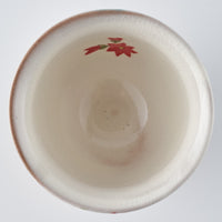 うつつ窯 作家 稲積佳谷 伝説の怪獣 湯呑み 花 赤 うつつ窯 作家 稲積佳谷 陶磁器作家もの