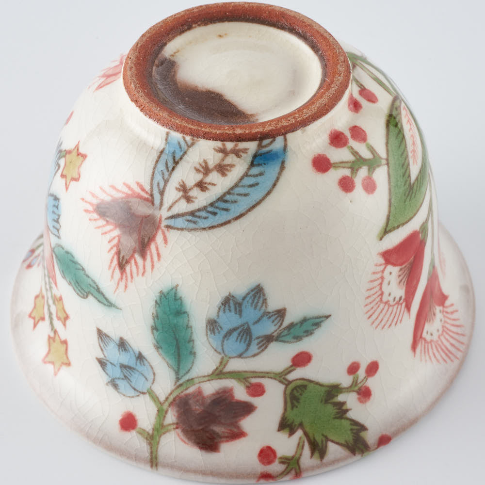 うつつ窯 作家 稲積佳谷 伝説の怪獣 湯呑み 花 赤 うつつ窯 作家 稲積佳谷 陶磁器作家もの