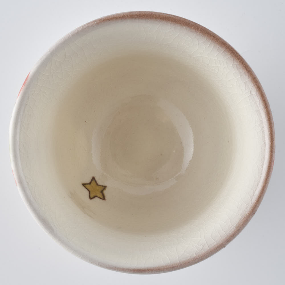 うつつ窯 作家 稲積佳谷 伝説の怪獣 湯呑み 怪獣 赤 うつつ窯 作家 稲積佳谷 陶磁器作家もの