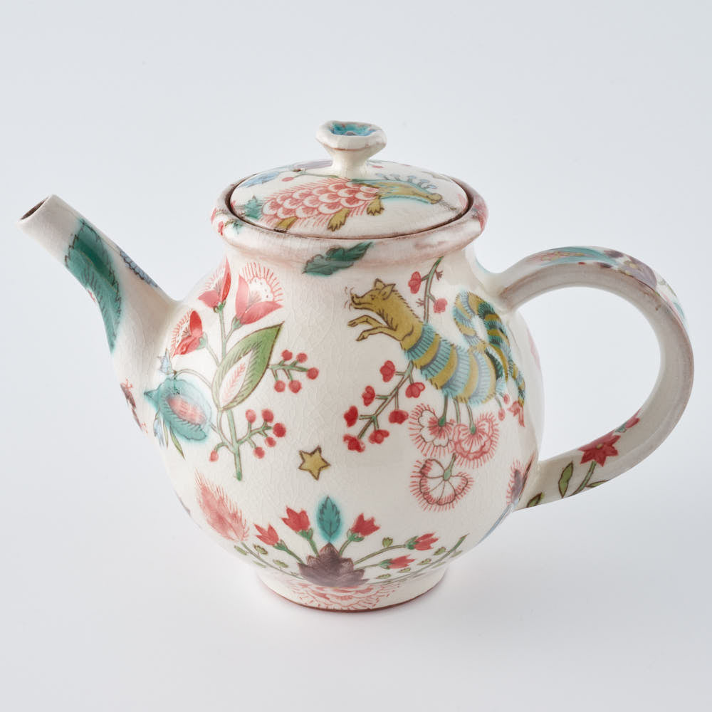 うつつ窯 作家 稲積佳谷 伝説の怪獣 ポット 赤 うつつ窯 作家 稲積佳谷 陶磁器作家もの