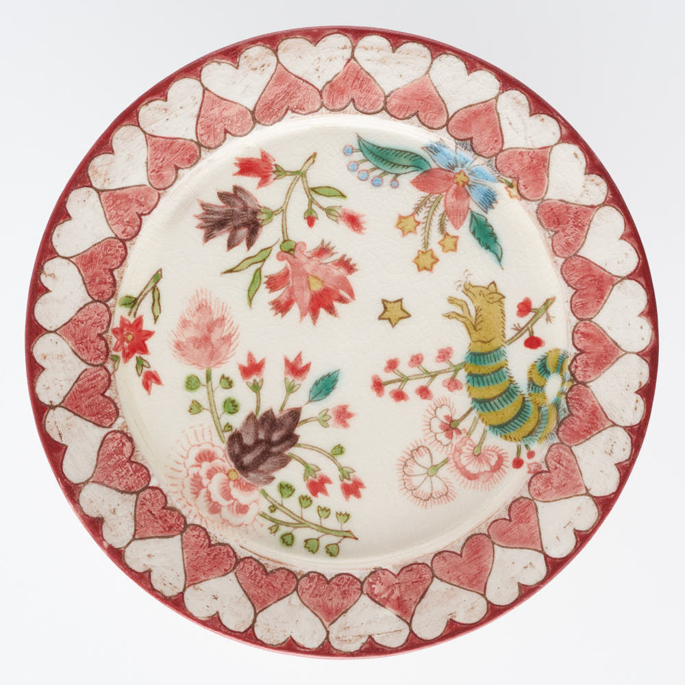 うつつ窯 作家 稲積佳谷 伝説の怪獣 ケーキスタンド 赤 ¥23,100 大人の