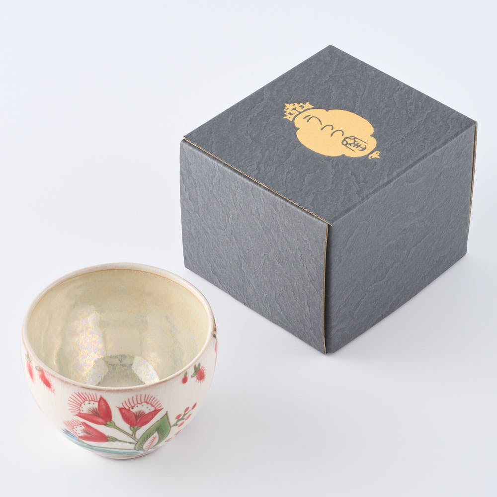 うつつ窯 作家 稲積佳谷 伝説の怪獣 カップ 花 赤 うつつ窯 作家 稲積佳谷 陶磁器作家もの