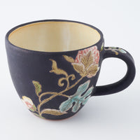 うつつ窯 作家 稲積佳谷 夢窓華 マグカップ 濃紺 うつつ窯 作家 稲積佳谷 陶磁器作家もの