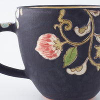 うつつ窯 作家 稲積佳谷 夢窓華 マグカップ 濃紺 うつつ窯 作家 稲積佳谷 陶磁器作家もの