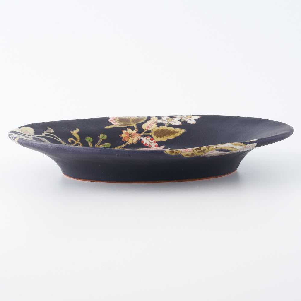 うつつ窯 作家 稲積佳谷 夢窓華 オーバル深皿（大） 濃紺 ¥18,700 大人
